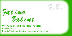 fatima balint business card