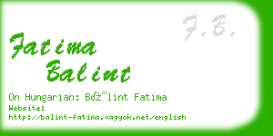 fatima balint business card